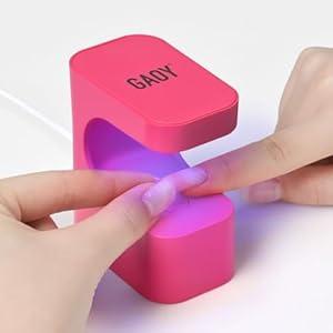 GAOY Mini UV Light for Gel Nails, Small Curing Light with 2 Timers, U-Shaped LED Nail Lamp for Fast Curing, Rosy