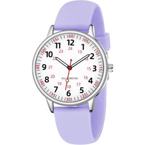 TWOPTION Nurse Watch for Women Waterproof Analog Silicone Watch with Second Hand Nursing Watch