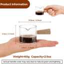 YARRAMATE 2.5 oz/75ML Espresso Shots Cup with Wood Handle (2 Pack), Clear Glass Espresso Measuring Cup, Espresso Shot Glass with Double V-Shaped Spout and Scale, Dishwasher Safe
