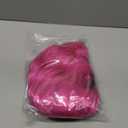 FAELBATY Short Curly Wavy Hot Pink Wigs with Air Bangs Shoulder Length Wig for Women Synthetic Halloween Cosplay Costume for Girl (12" Hot Pink)