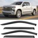 Window Rain Guards for 2019-2025 Chevy Silverado/GMC Sierra 1500 Crew Cab, Out-Channel Window Vent Wind Visors Shades Deflectors for 20-25 Silverado/Sierra 2500HD 3500HD Full-Size Cab