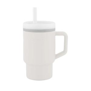 Infantino My 1st Tumbler, Silicone Sippy Cup with Straw & Handle, Spill-Resistant Baby Cup for On-the-Go, BPA-Free Transition Bottle, Cream