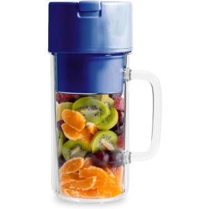 New Bottle Blender Portable Juicer Extractor Electric Mini Juicer Fruit Shake Blender Crushed Ice Lemon Juicer (Blue)