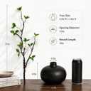 Fake Greenery Stem with Vase - 20'' Plants Artificial Decor for Table Small Artificial Potted Plants for Vase Fake Silk Plants Home Office Bathroom Shelf Cabinet Tabletop Decoration, Black
