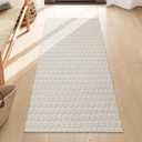 Collive Runners for Hallway, 2x5 Non Slip Kitchen Runner Rug Boho Laundry Room Rug Washable, Tan Farmhouse Entryway Rug Hand-Woven Cotton Carpet for Bedroom Bathroom (Natural)