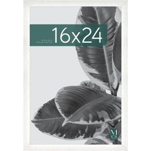 MCS Studio Gallery 16x24 Poster Frame White Woodgrain Engineered Wood, Vertical & Horizontal Wall Hanging Large Picture Frame for Photos, Posters & Art Prints (1-Pack)