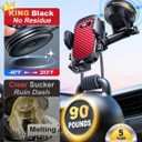 YRU True Military-Grade [360° Rotation Suction] 2026 Ultimate Car Phone Holder Mount 【90+LBS Safest Strongest & Patent Certs】 Dashboard Windshield Vent for iPhone 17 16 Pro Max Samsung, Red