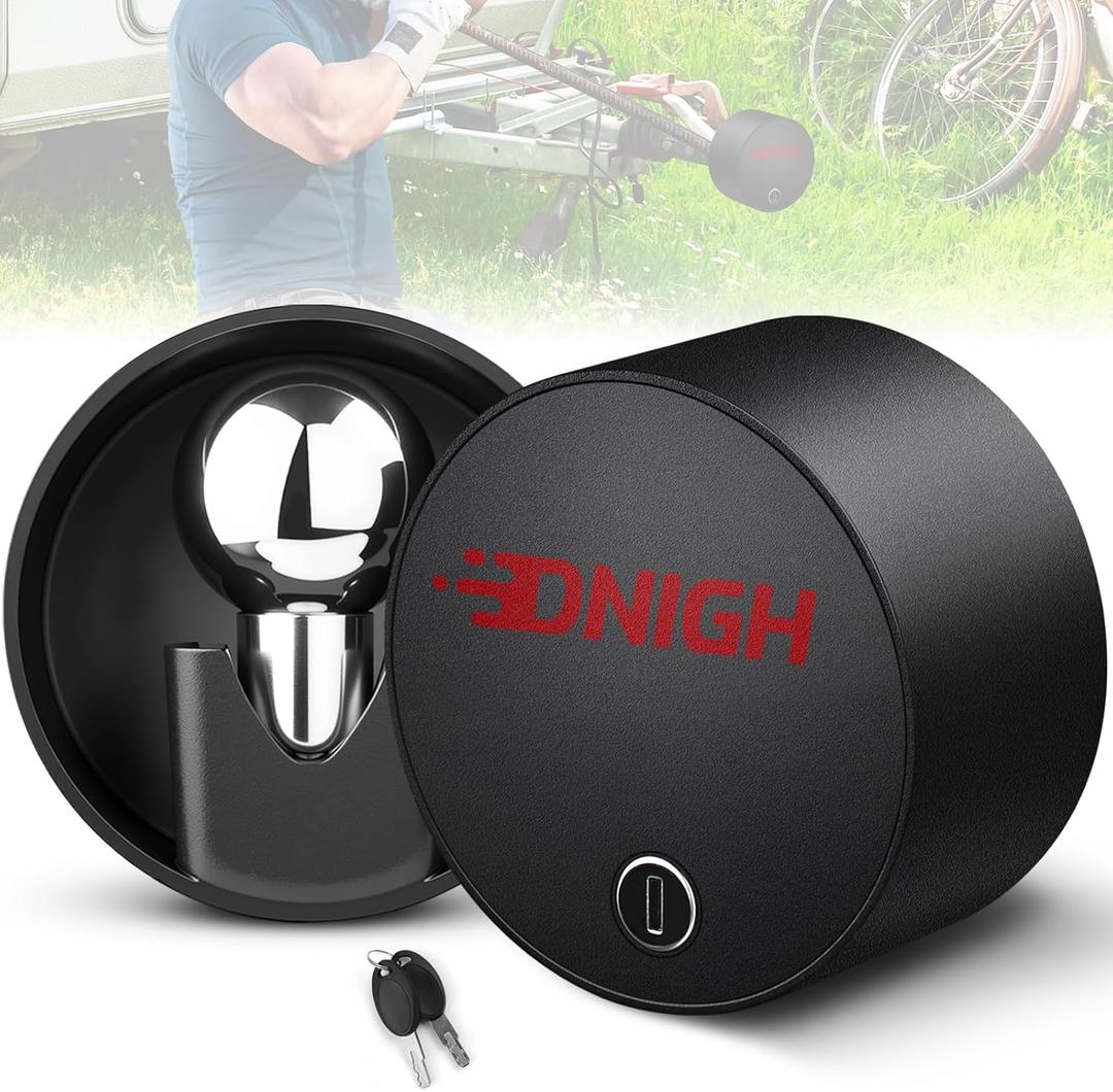 Trailer Hitch Lock Trailer Coupler Lock Fits 2" 2-5/16 Inch, Stainless Steel Trailer Tongue Lock for RV/Camper/Boat Safety with 2 Keys, Black