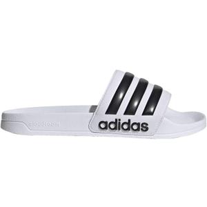 adidas Adilette Shower Slip On Unisex Shoes (11 Women/10 Men, White/Core Black/White)