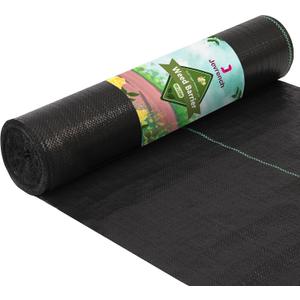 Jevrench 3.2 oz Heavy Duty Weed Barrier Landscape Fabric, 6 x 250 ft