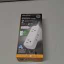 GE Flat Plug Power Strip Extension Cord with USB Ports, Travel Power Strip with 2 Outlets 3 USB Ports, Cruise Ship Essentials, 6 Ft Braided Small Extension Cord Flat Wall Plug, ETL Listed White, 81597