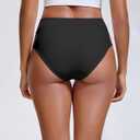 YELAIVP Women's Bikini Bottom High Waisted Swimsuit Bottom Cheeky Tummy Control Bathing Suit Bottoms (Black, L)