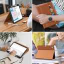 DTTO Case for iPad (A16) 11th Generation 2025, iPad 10th Generation 10.9 Inch 2022 with Pencil Holder, Premium Leather Business Folio Stand Smart Cover with Magnetic Clasp, Blue