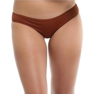 EIDON Women's Standard Luna Mid Rise Bikini Bottom Swimsuit with Overlock Finished Edges, S