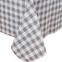 Heavy Duty Vinyl Tablecloth with Flannel Backing Waterproof Oil-Proof Plastic Table Cloth Stain-Resistant Wipeable Rectangle or Square Table Cover for Indoor and Outdoor (Grey Checkered, 60x84 Inch)
