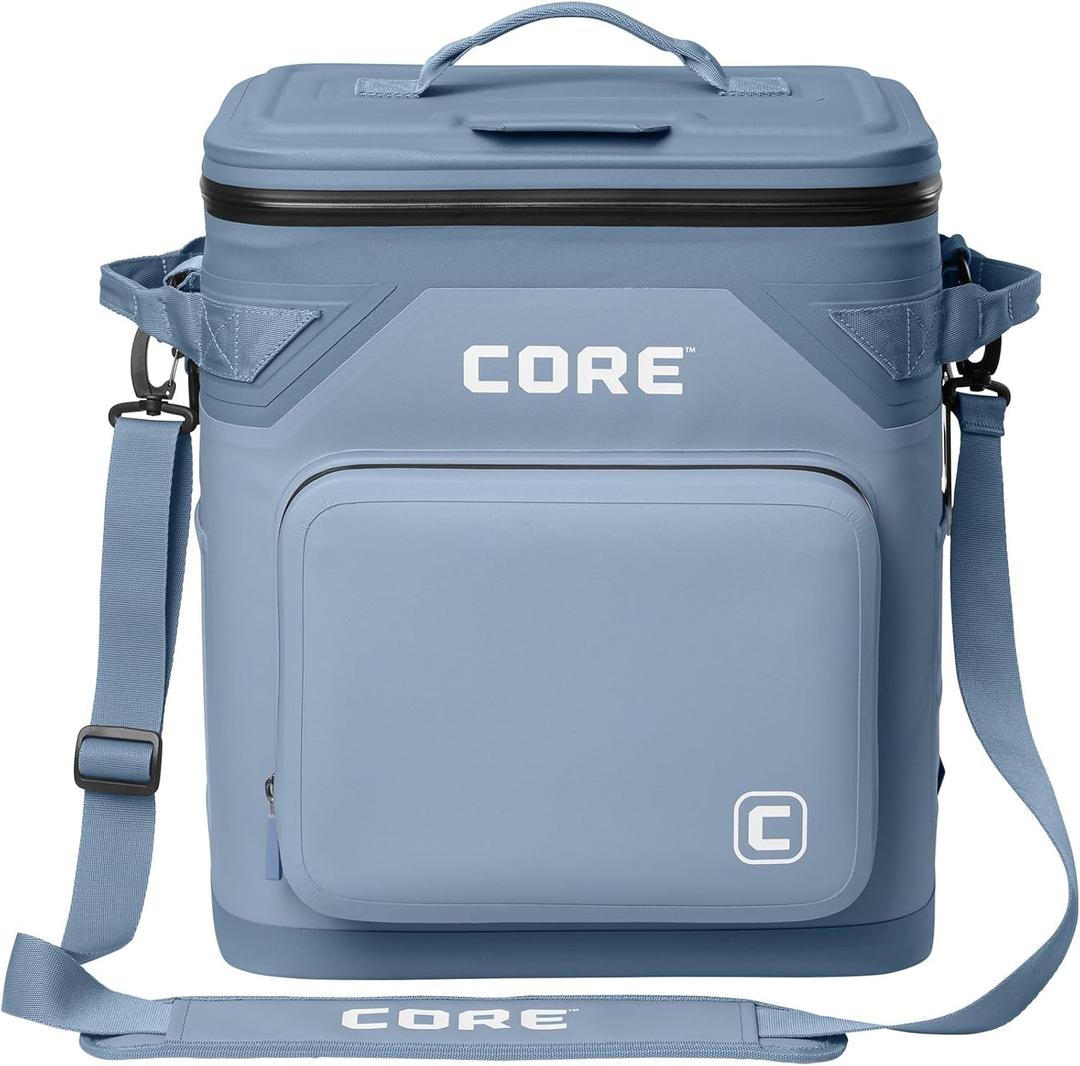 CORE Magnetic Leak Proof Soft Cooler with Waterproof Zipper | Insulated Bag Portable Ice Chest Box | Best Soft Cooler for Food & Beverages for Tailgating, Car Camping, Travel, and Family Beach Picnics, 36 Can