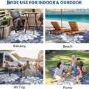 COZYLOOM Large Outdoor Rugs 9x18 Waterproof Plastic Straw Rug for Patio, Reversible Modern Flower Camping Rug with Portable Bag & Stakes, Foldable & UV Resistant, Outdoor Carpet for Yard Deck, Navy