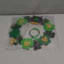 Yookeer St. Patrick's Day Door Decoration Shamrock Wreath for Front Door 3D Shamrock Gold Coin Jar Leprechaun Hat Wooden Hanging Sign Irish Green Clover Lucky Hanging Home Wall Decor(Cute Style)