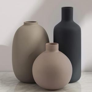 Smiletag Ceramic Modern Farmhouse Vase, Neutral Small for Table, Living Room, Shelf, Bookshelf and Entryway Dcor, Set of 3