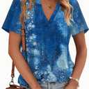 WEESO Womens Tops Summer Short Sleeve V Neck Blouses Business Casual Loose Fit Tshirts Trendy Fashion Outfits (L)