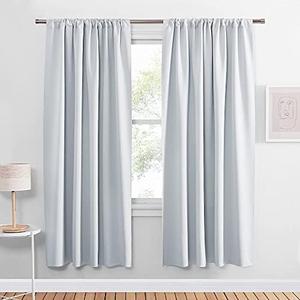 PONY DANCE White Thermal Curtains - Room Darkening Window Treatments Drapes Home Decor Rod Pocket Curtain Panels & Draperies for Kitchen Living Room, 42 x 72 inches, Greyish White, 2 Pieces PONY DANCE White Thermal Curtains - Room Darkening Window Treatments Drapes Home Decor Rod Pocket Curtain Panels & Draperies for Kitchen Living Room, 42 x 72 inches, Greyish White, 2 Pieces