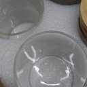 4 Pack Glass Qtip Holder Dispenser Set - Apothecary Jars with Lids for Vanity Makeup Organizer - Bathroom Canister Storage Organizer for Cotton Ball, Swab, Round Pads, Floss