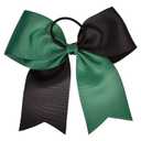 DEEKA 12PCS 8" Two Toned Large Cheer Hair Bows Ponytail Holder Handmade for Teen Girls Softball Cheerleader Sports -Forest Green/Black