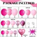 Pink Balloon Arch Kit, 112 PCS Pink and Hot Pink Pastel Pink Metallic Balloons Garland with Explosion Star Heart Foil Balloons for Girls Birthday Bridal Valentine's Day Princess Party Decorations