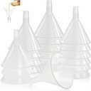 Tebery 20 Pack Plastic Funnels Set, 4.7 Inch Wide Mouth Funnel for Filling Bottles, Large Clear Kitchen Funnels with Long Spout, Reusable Liquid Transfer Funnel for Powder, Oil, Lab, DIY
