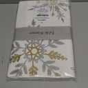 DII Holiday Dining Table Linen Sparkle Metallic Kitchen Dcor, Table Runner, 14x108, Snowflakes Print