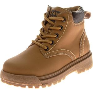 AVALANCHE Boy's Lace up Construction Work Boots Outdoor Waterproof Hike Rugged Shoes, Beige Brown, 9