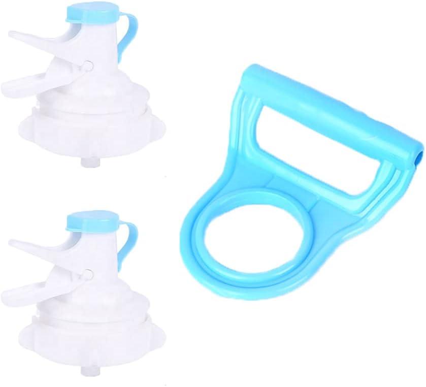 3 Pack Water Dispenser Valves with Water Bottle Handle Carrier 5 Gallon Water Jug Dispenser Valve Spout Faucet Tap for 3-5 Gal Water Jug Stand 55mm Crown Cap Reusable Water Bottle Container