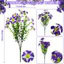2 Set Artificial Petunias Flowers with Hanging Baskets, 24 Pcs Silk Petunia UV Resistant Purple Faux Petunias Flowers with Hanging Planter for Front Door Porch Spring Outside Decor (2, Purple)