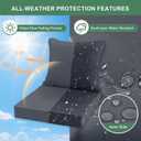 Summsun Patio Chair Cushions Set of 4, Water Resistant Backrest Pillow and Seat Cushion Set for Outdoor Furniture, Sectional Sofa Cushion Replacments, 24 x 24 Inch, Dark Grey