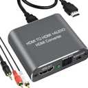 HDMI Audio Extractor 4K HDMI to Optical SPDIF 3.5mm AUX Jack Stereo Audio Adapter Converter Support HDCP1.4 3D Compatable for PS4/Roku/Bul-Ray(NOT Support ARC)