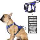 WINSEE Service Dog Vest No Pull Dog Harness with 7 Dog Patches, Reflective Pet Harness with Durable Soft Padded Handle for Training Small, Medium, Large, and Extra-Large Dogs (Small, Dark Blue)