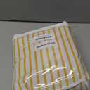 Farmhouse Shower Curtain Linen Button Woven Fabric Country Rustic Western, Pleated Yellow Stripe 72" W x 72" L
