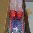 5 Ft Shot Board 4 Person Shot Ski Retro Rustic Wood Ski Shot Board with 48 Cute Shot Glasses for Party,Wedding Celebration,Birthday Family Gathering,Game Night - 56x4x0.8in (Stripes Design) (Bule White)