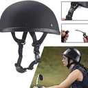 Motorcycle Half Helmet, DOT Approved Adult Men Women Retro Open Face Bike-Helmets, Bicycle/Skateboard Helmet for Adults, Bike, Skate, Scooter, Longboard Half Shell Helmet (Matte Black+Y, Small)