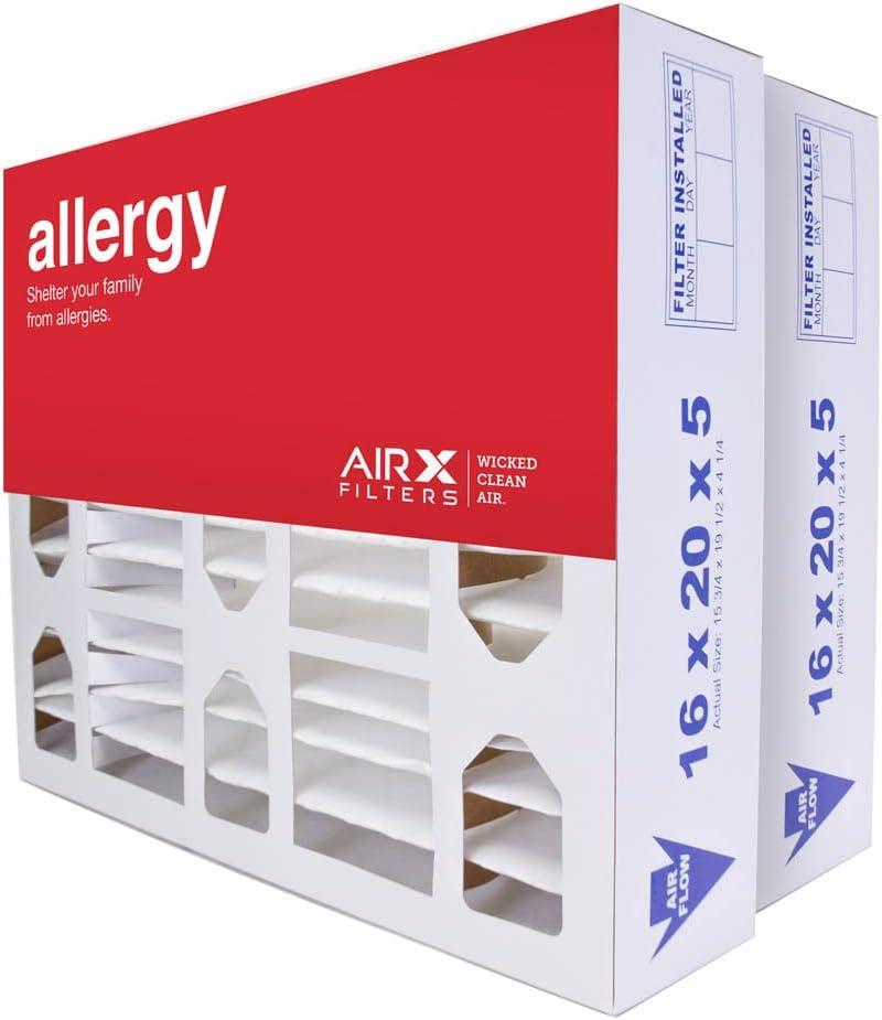AIRx Filters 16x20x5 MERV 11 HVAC AC Furnace Air Filter Replacement for Lennox X0582, Allergy 2-Pack, Made in the USA