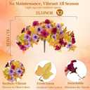 Artificial Fall Fake Flowers Plants for Outdoor Decoration 2PCS No Fade Faux Petunias UV Resistant Realistic Autumn Silk Flowers for Home Garden Balcony Yard Porch Deco (Burgundy Purple)