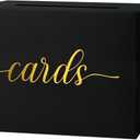 Mulbozy Black Card Box for Party, Gift Cards Box Holder with Gold Foil Design for Wedding Receptions, Bridal & Baby Showers, Graduations, Voting, Donate Money, Retirements, Anniversaries