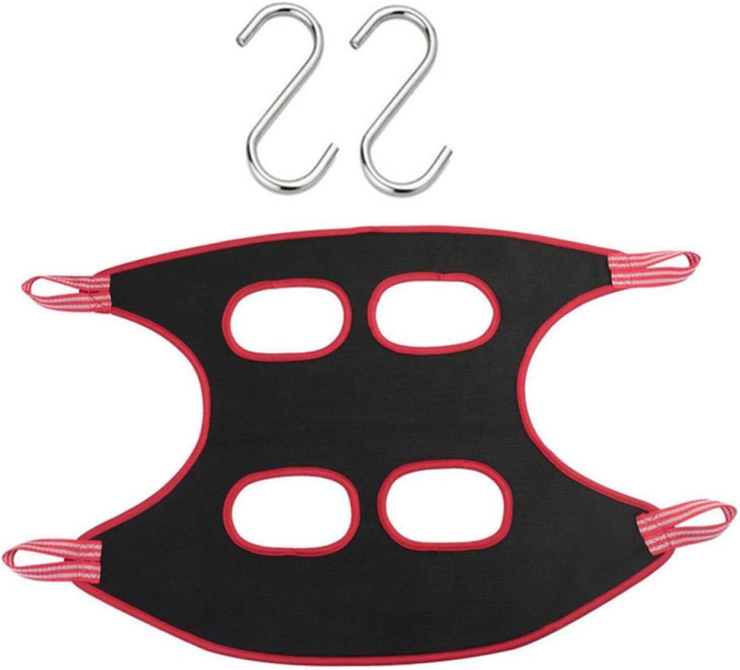 GALPADA Breathable Hanging Cat Hammock Bed for Nail Trimming and Grooming Stylish Elevated Pet Bed for Indoor Cats Convenient Assembly Storage Smooth Touch Edges Black-red