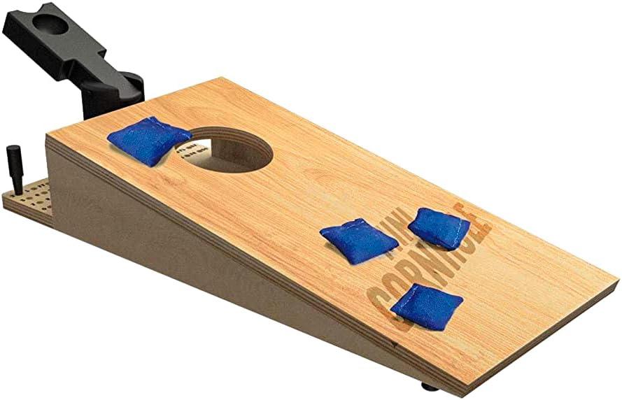 Tabletop Mini Cornhole  Dexterity Skill Game for Families | Portable Cornhole Toss Game for Kids Ages 8+ & Adults | Competitive TwoPlayer Party Game Fun
