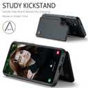 MRRSIWEI for Samsung Galaxy S25 Wallet Case with Card Holder,[Magnetic Clasp Folio Cover] with Kickstand Shockproof Women Men Case Cover for Samsung S25.Clasp Black