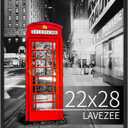 Lavezee 22x28 Poster Frame, Black Large Picture Frame Display 22 x 28 Inch Photo Picture Puzzle for Wall, Pack of 1
