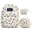 NebkDask Travel Laptop Backpack for Women & Men, Water Resistant Carry On Backpack Fits 15.6 Inch Laptop, Large Side Pocket for Owala FreeSip Bottles, Personal Item Bag for Travel Work College(White)