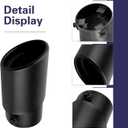 Stainless Steel Inlet Exhaust Tip, Adjustable 2.75-3" Car Exhaust Tip, Heavy-Duty Auto Exhausts Pipe Tail Throat Tailpipe, Black Powder Coated Auto Replacement Exhausts Pipes, for Most Car