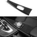 Car Multimedia Cover Sticker Wrap Carbon Color ABS Decal Trim fits for BMW F30 F31 F34 3GT F32 F36 Accessories - F33 Convertible NOT FIT