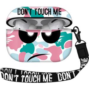 for Airpods Pro Case, Don't Touch Me for Airpods Pro Cover with Keychain/Lanyard Soft Cute Shockproof Cover for Women Men Compatible with for Airpods Pro 2019 Charging Case (Pink)